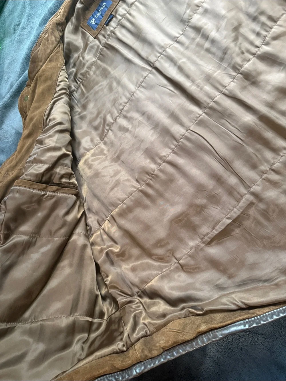 Daniel Cremieux Quilted Suede Vest in Chestnut Brown with Leather Trim